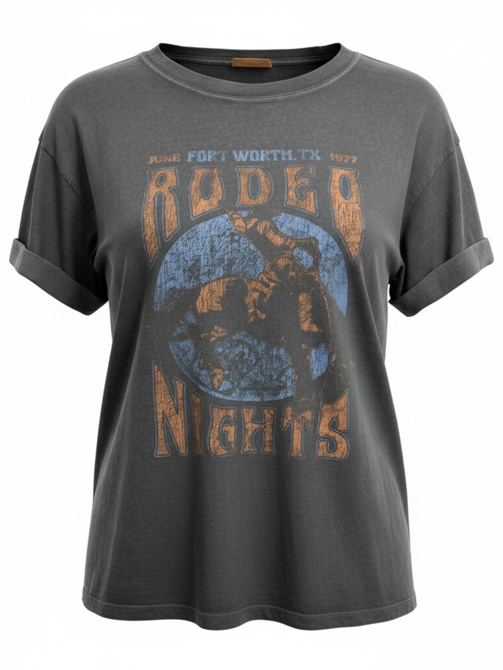 Girl‎ Dangerous Rodeo Nights Graphic Tee - Charcoal with Blue & Rust Print